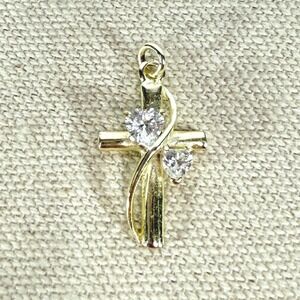 Sterling Silver‎ Faith Hope Love CZ Cross Pendant Religious Christian